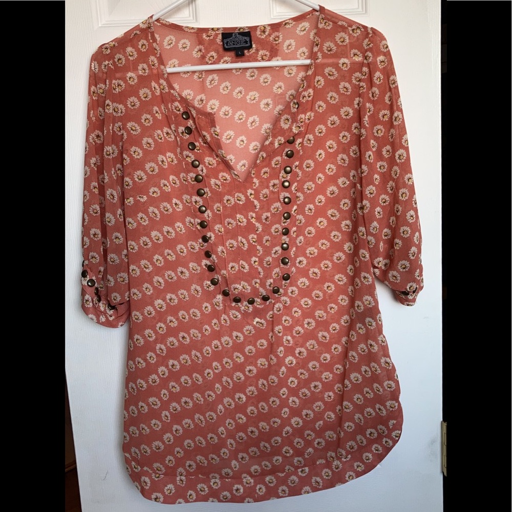 Coral Daisy top